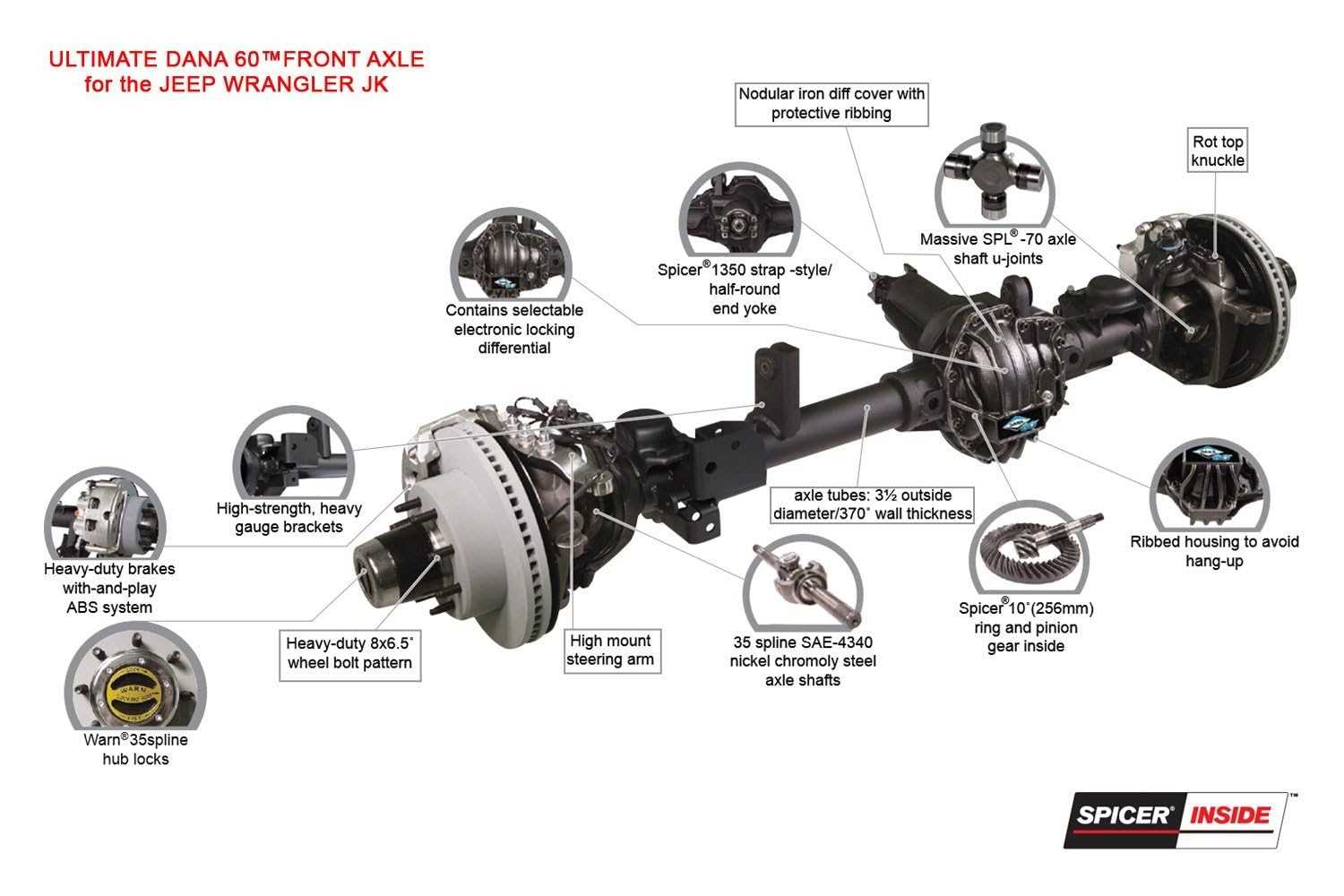 dana 60 rear axle parts diagram