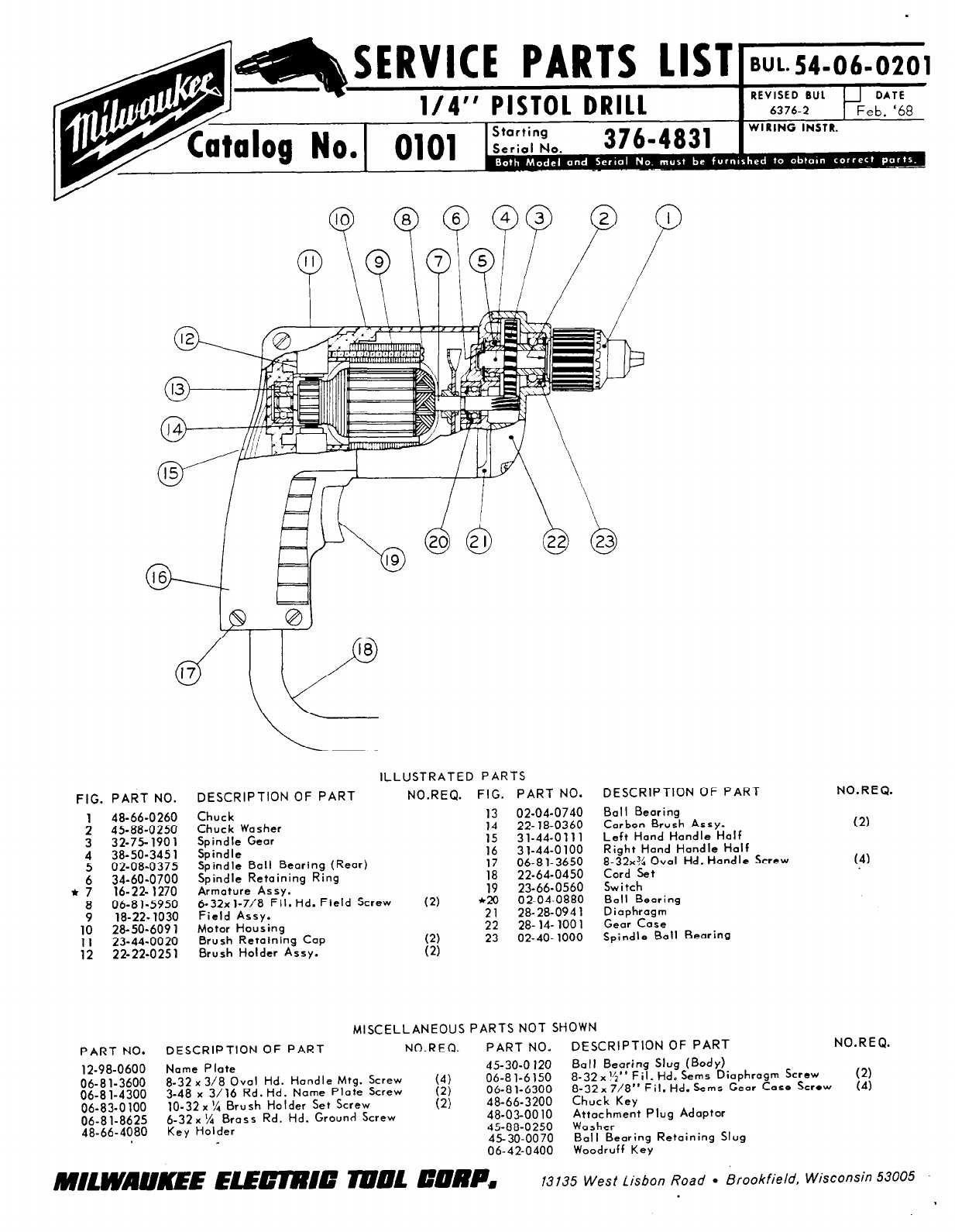 electric drill parts diagram