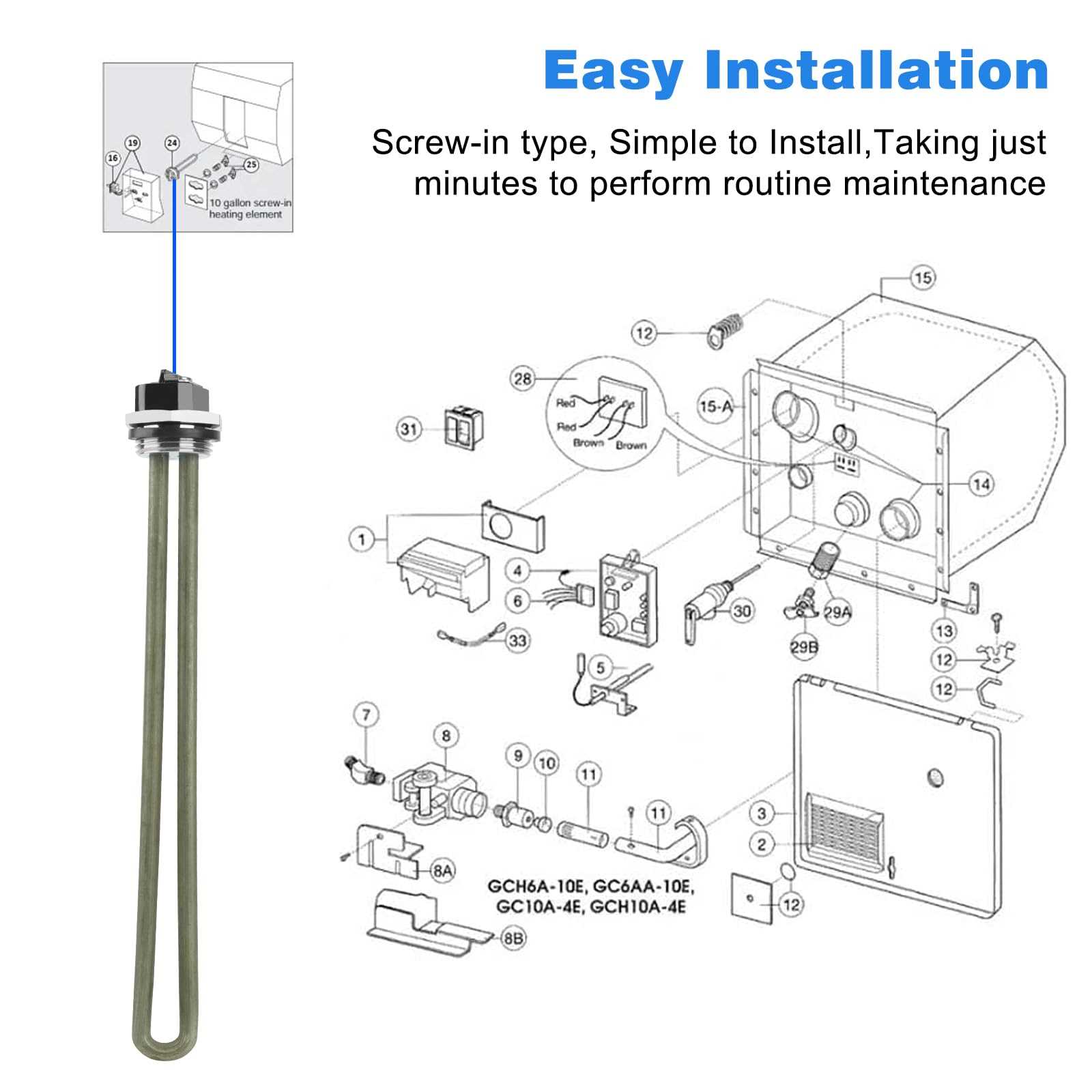 electric water heater parts diagram