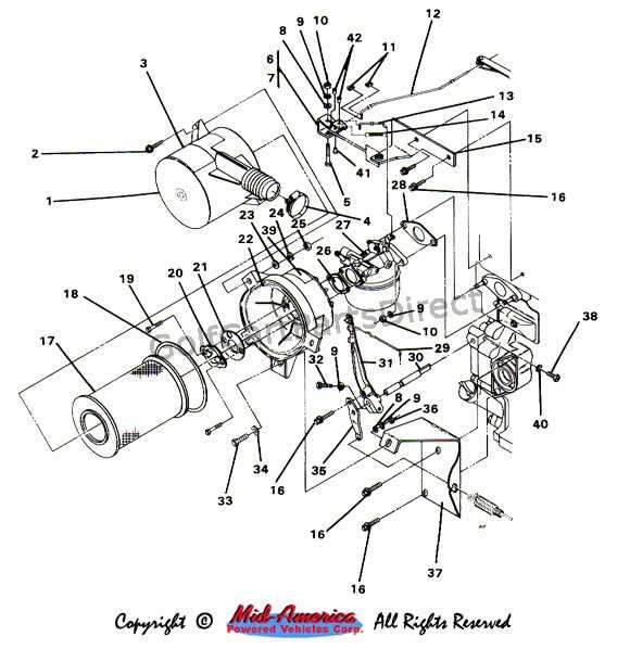 engine gas club car parts diagram