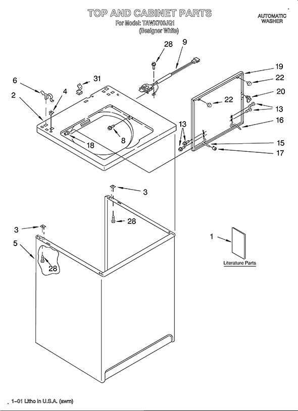 estate washer parts diagram