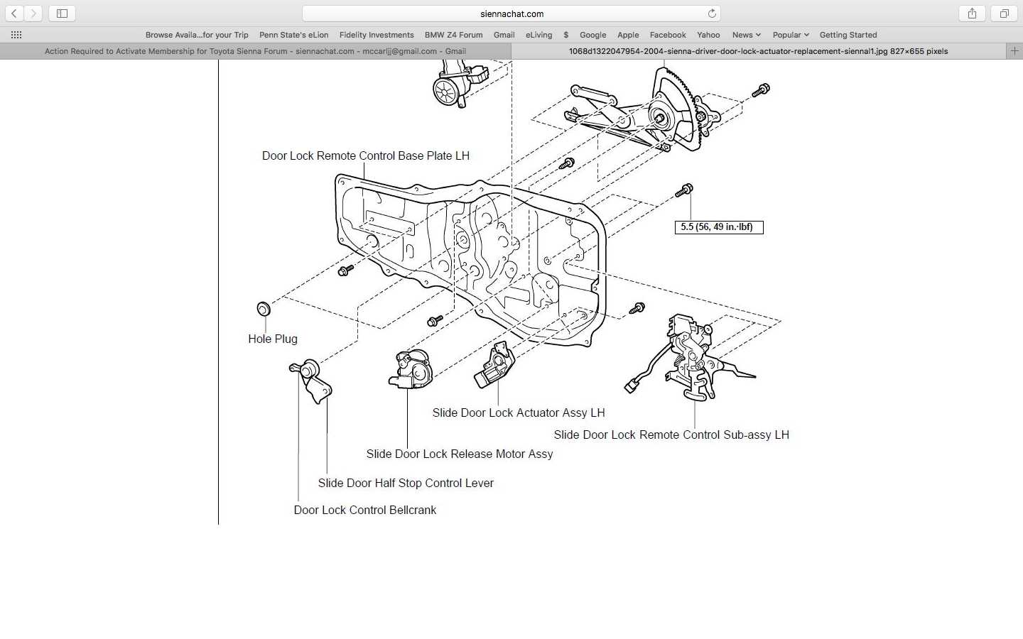 2004 toyota sienna sliding door parts diagram