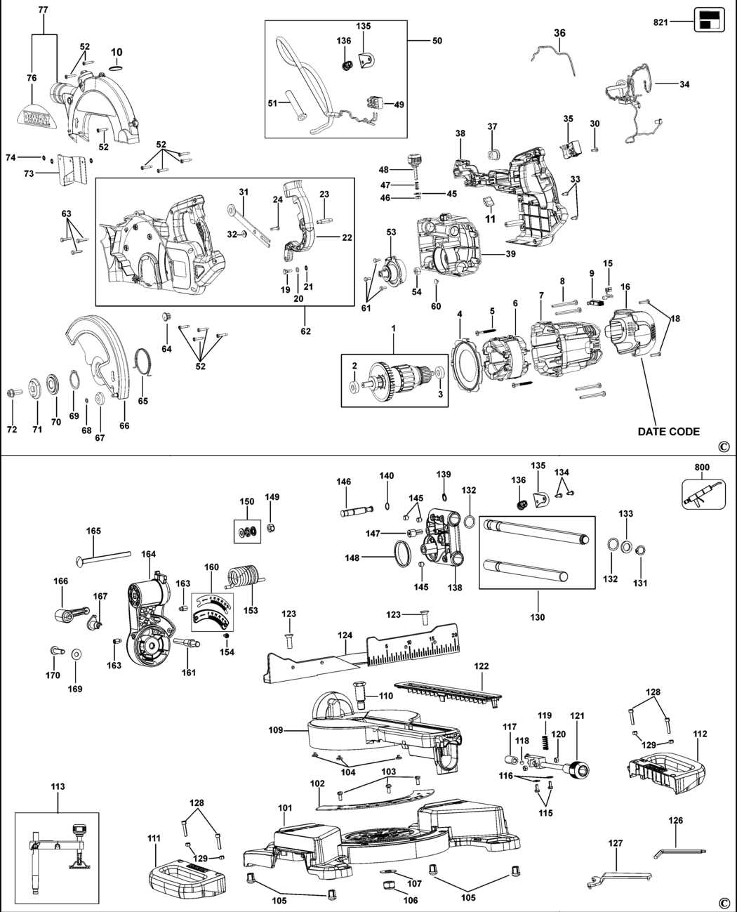 dewalt dcd985 parts diagram