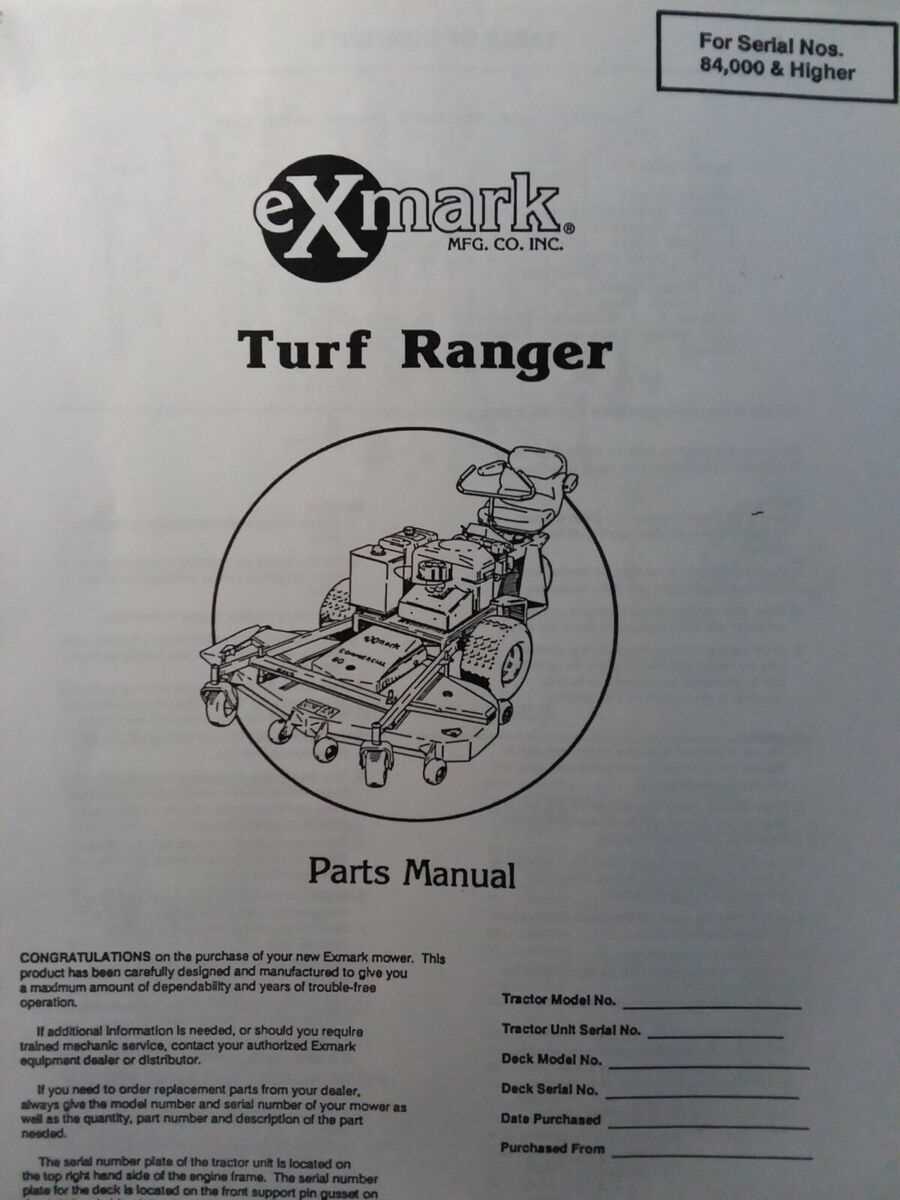 exmark turf ranger parts diagram