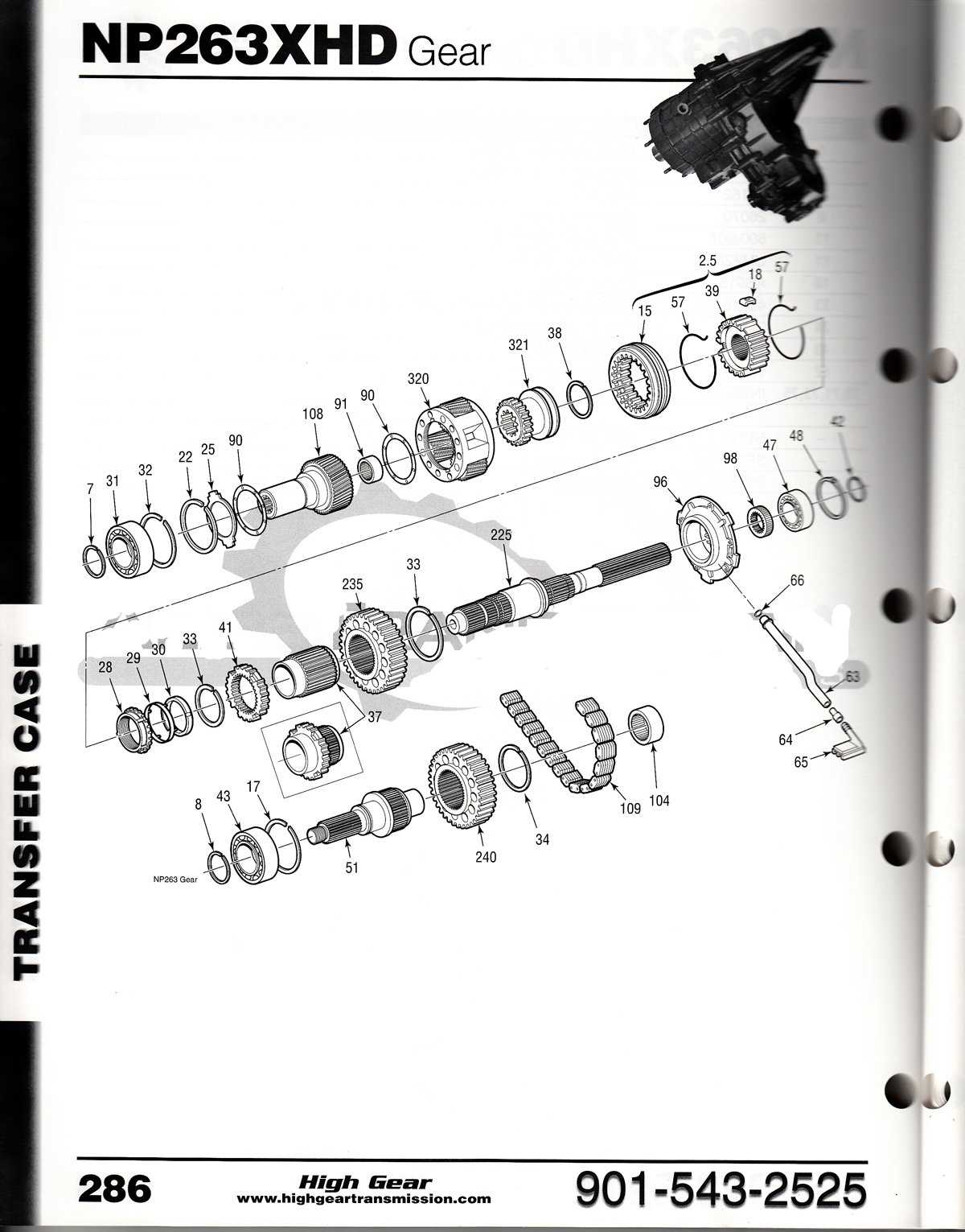 exploded view np246 transfer case parts diagram