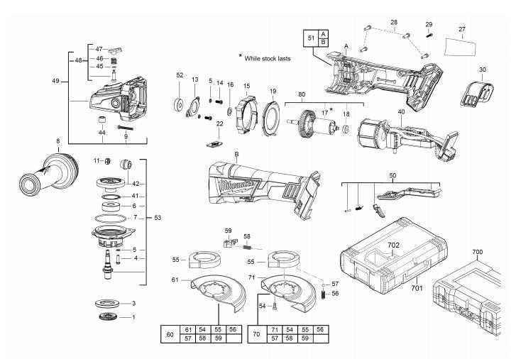 milwaukee angle grinder parts diagram