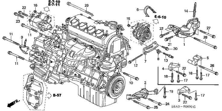 2006 honda civic engine parts diagram