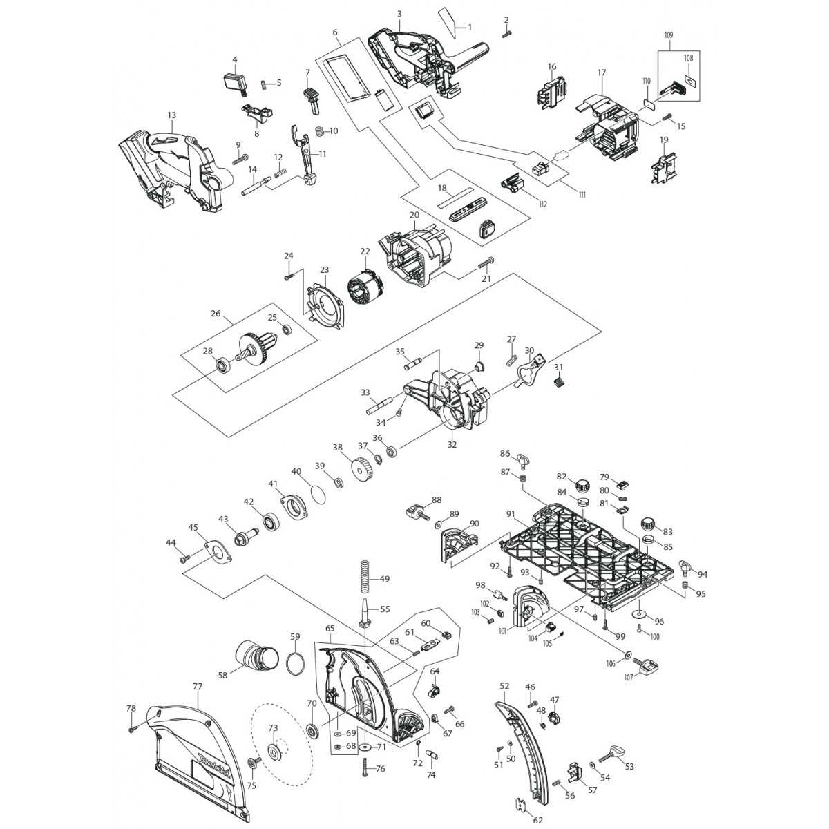 makita circular saw parts diagram