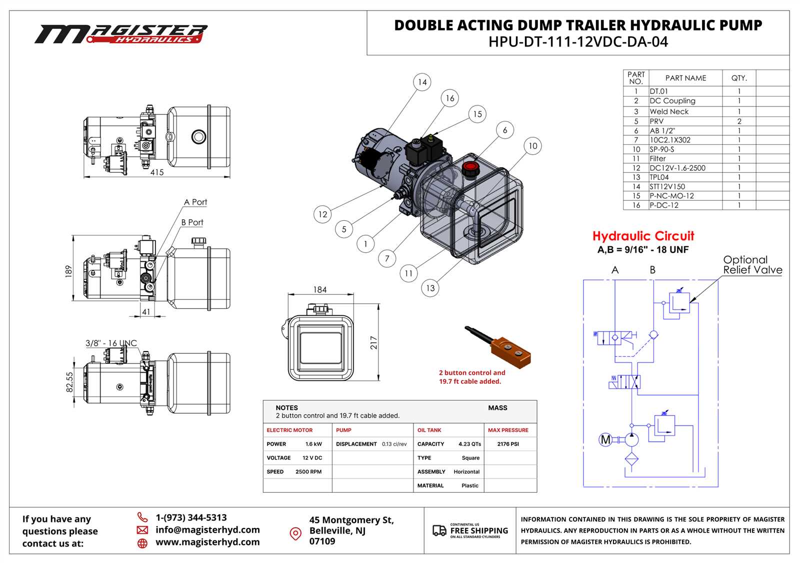 dump trailer parts diagram