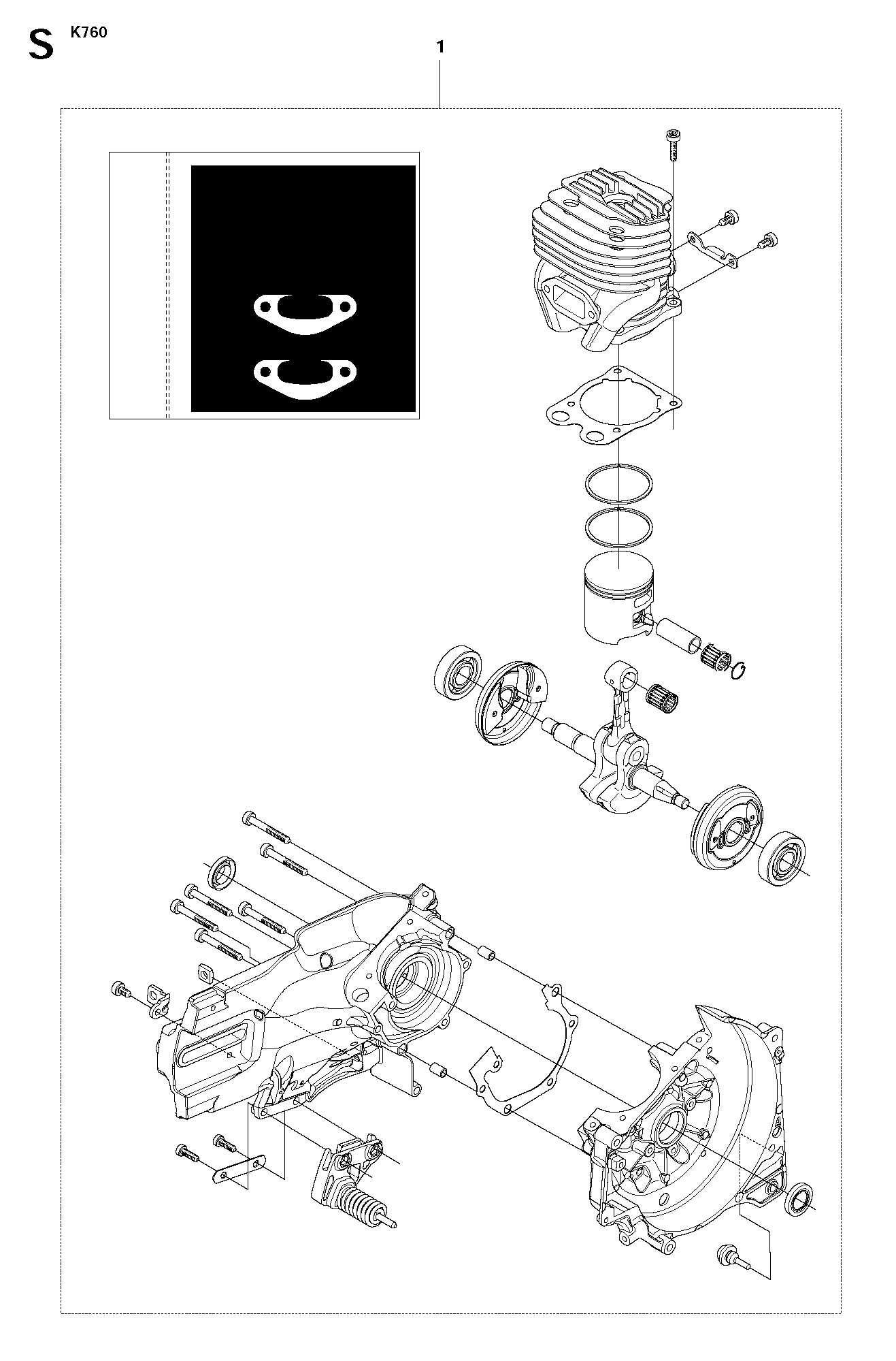 husqvarna k760 parts diagram