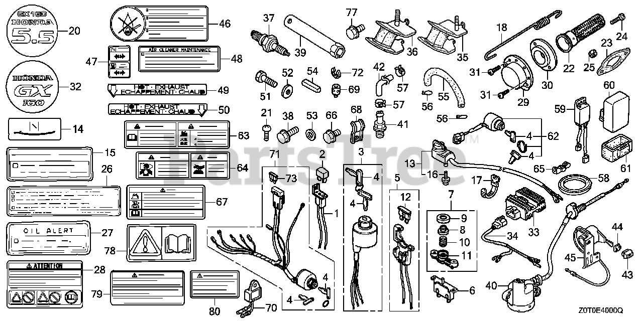 gx160 5.5 hp engine honda gx160 parts diagram