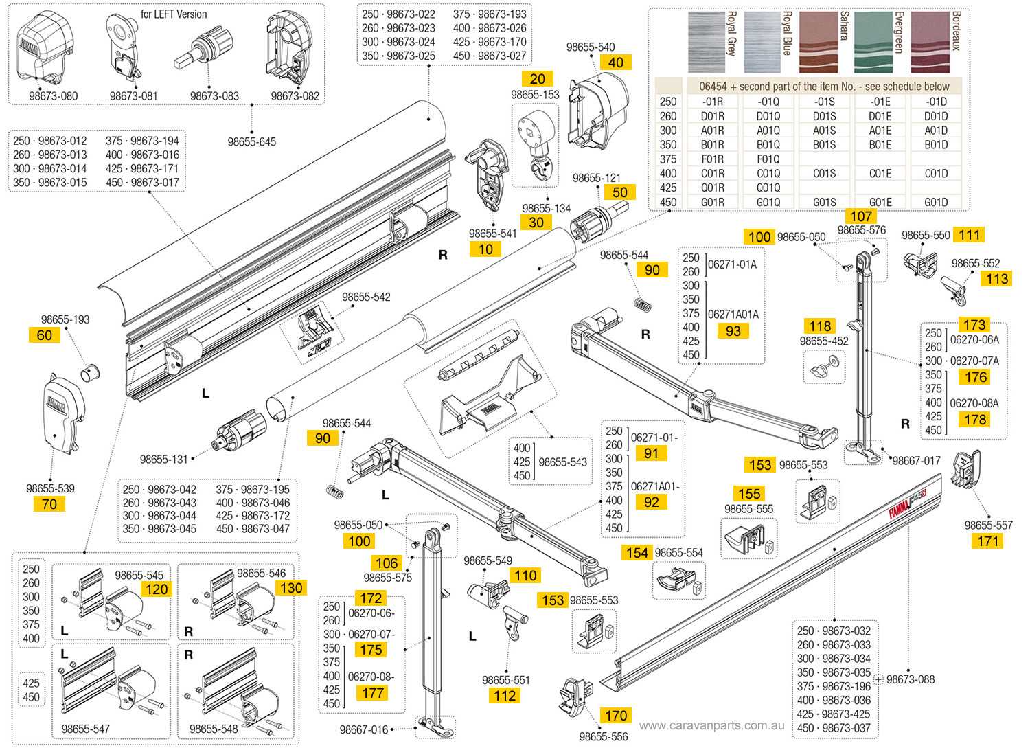 fiamma f45s parts diagram