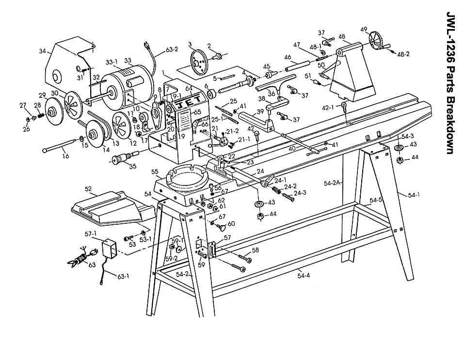 jet lathe parts diagram