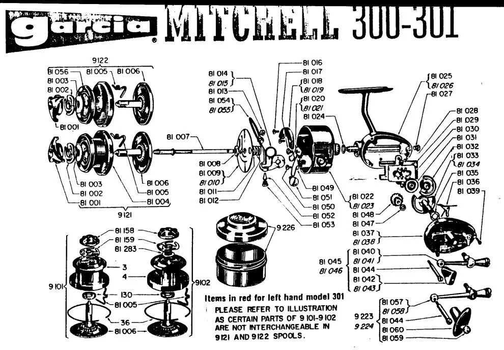 fishing reel parts diagram