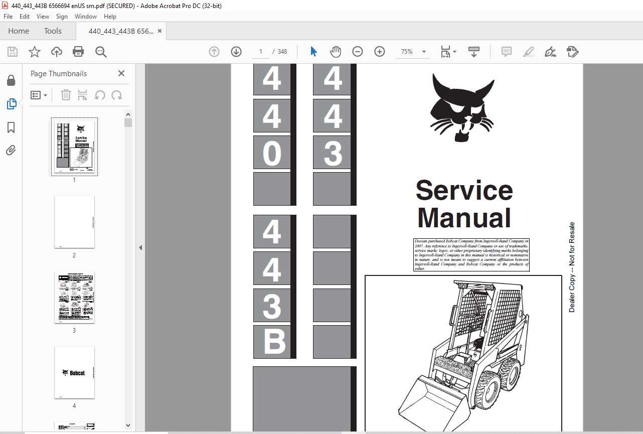 bobcat 440b parts diagram