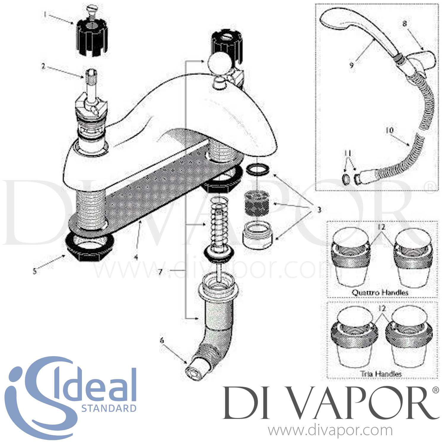 diagram shower faucet parts