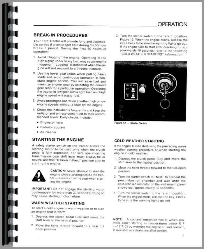 ford 1100 tractor parts diagram