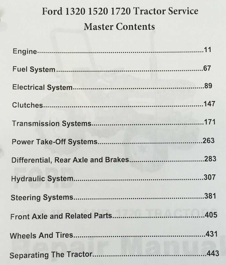 ford 1320 tractor parts diagram