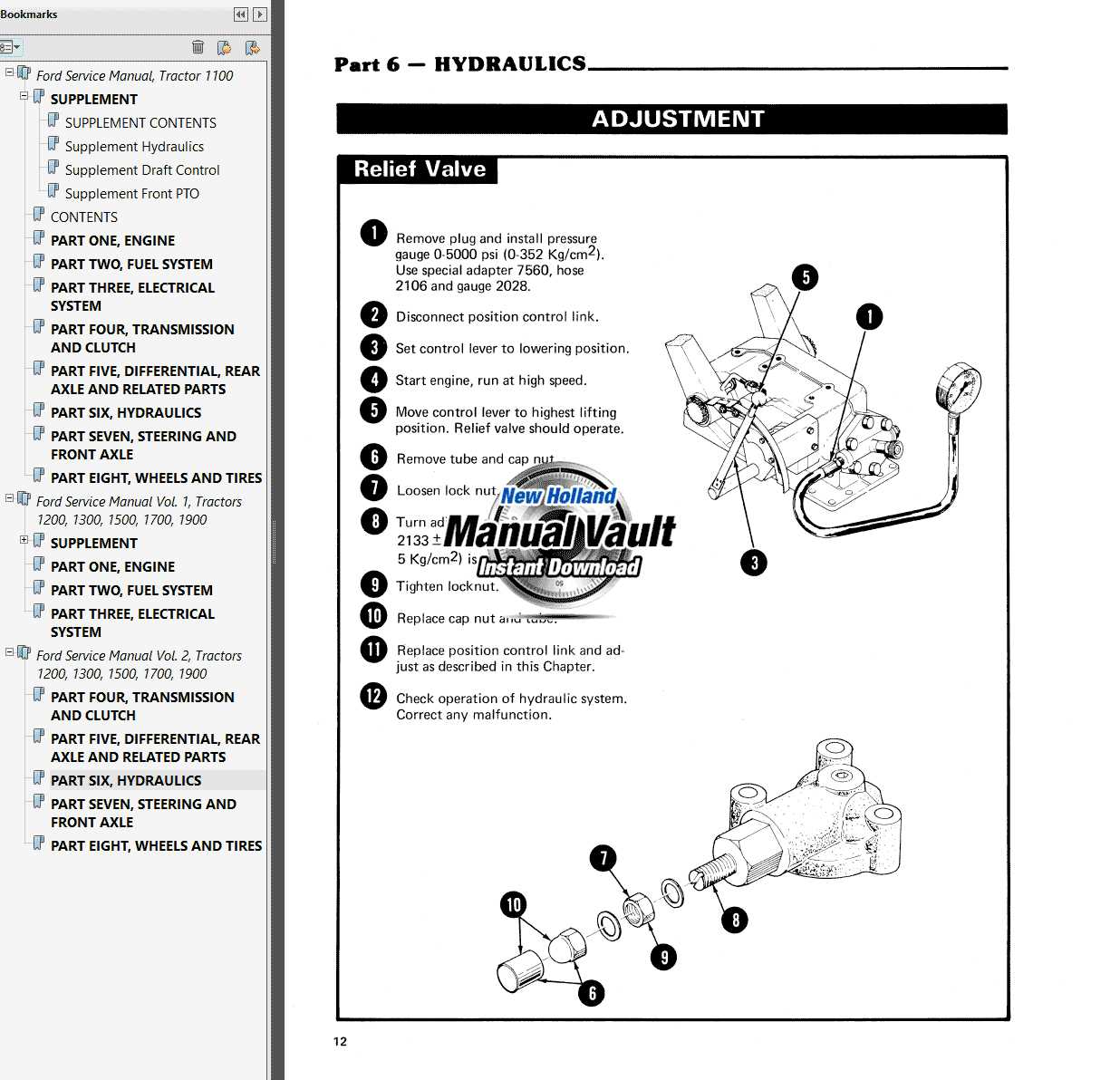 ford 1700 tractor parts diagram