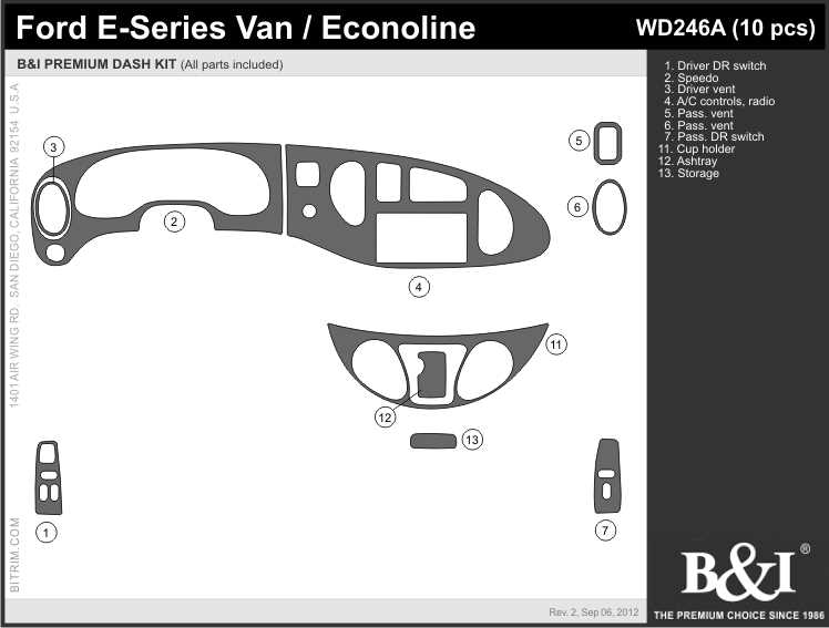 ford econoline parts diagram