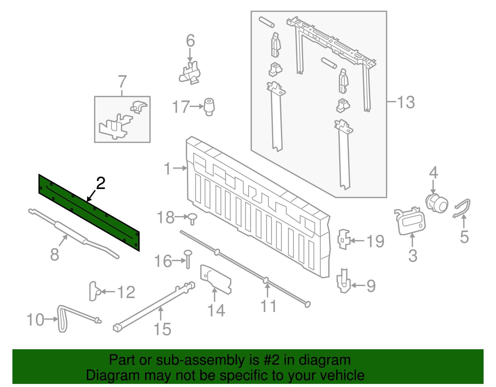 ford f150 tailgate parts diagram