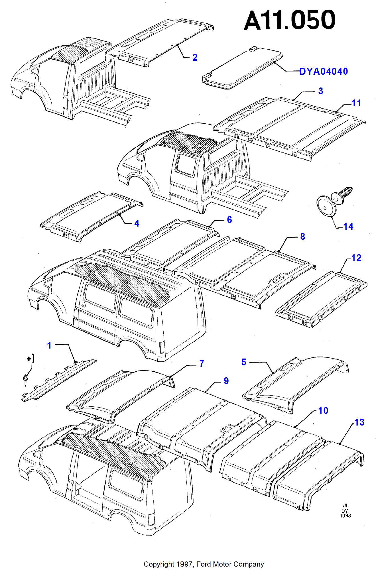 ford ranger body parts diagram