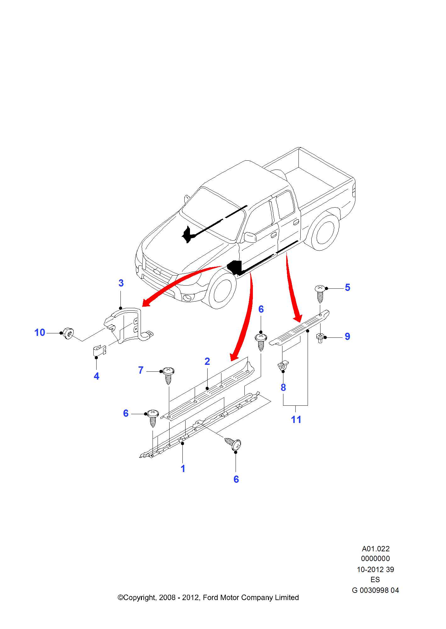 ford ranger body parts diagram