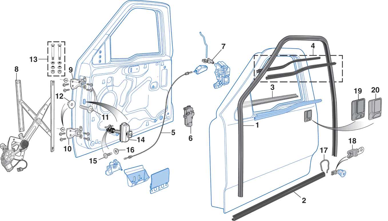 ford ranger door parts diagram