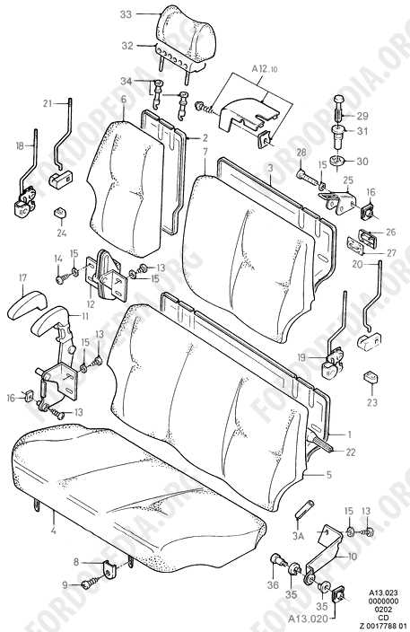 ford seat parts diagram