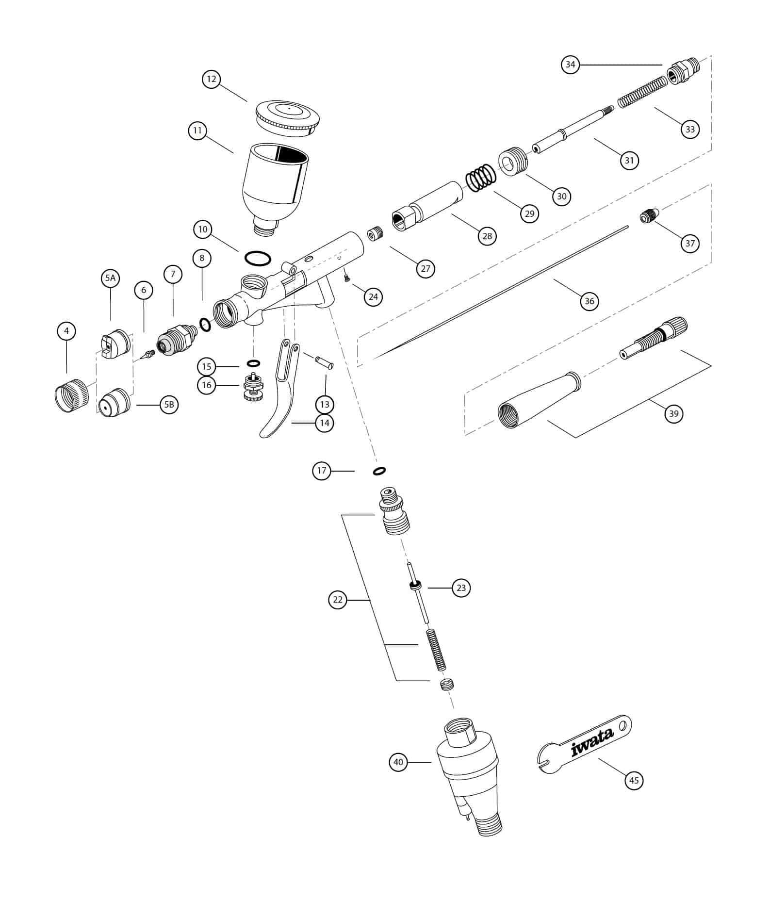 paasche airbrush parts diagram