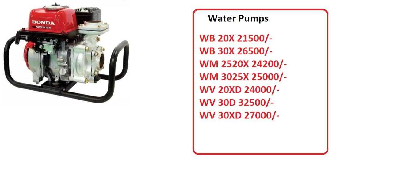 honda wb20x water pump parts diagram