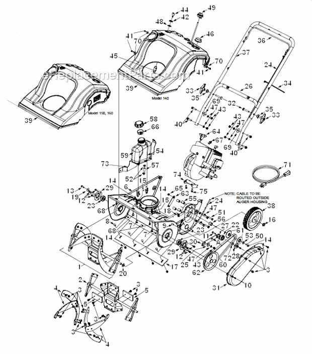 30 inch yardworks snowblower parts diagram