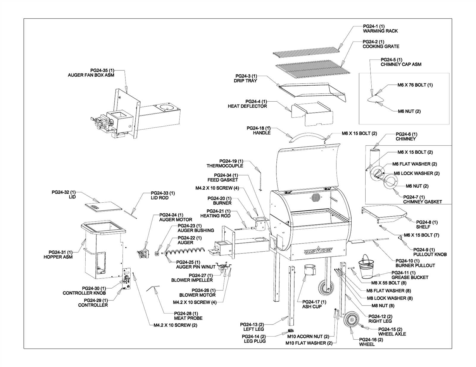 camp chef woodwind parts diagram