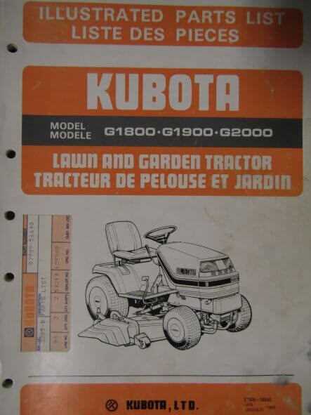 kubota g2000 parts diagram