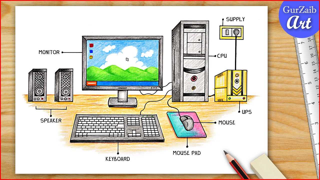 computer diagram with parts