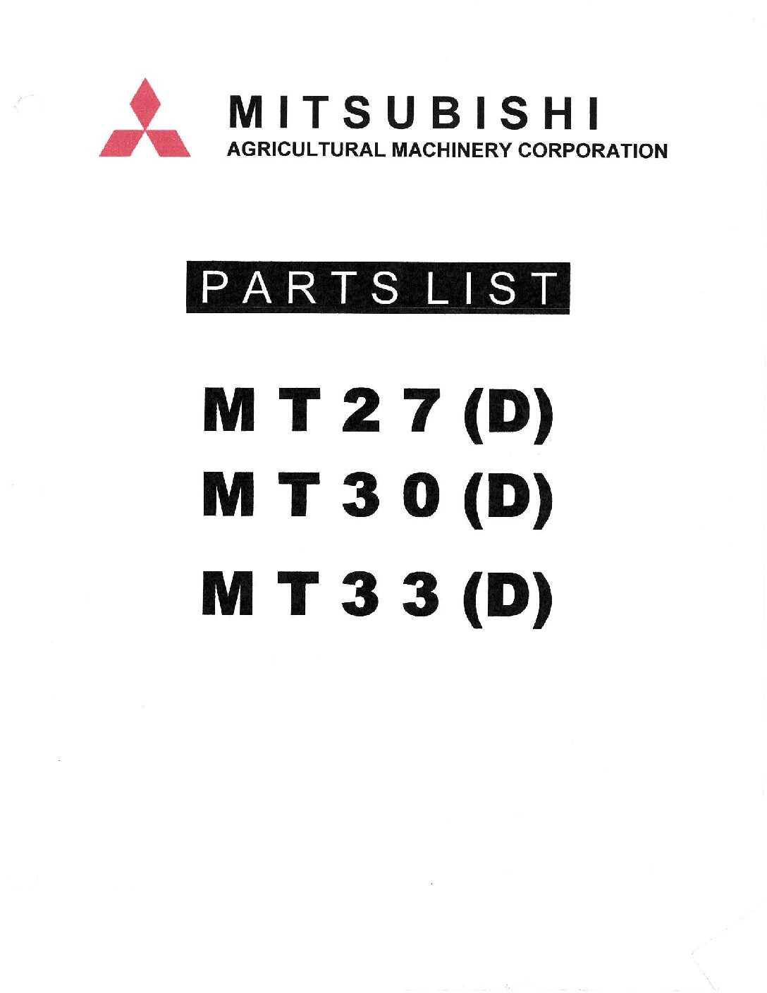 mitsubishi tractor parts diagram