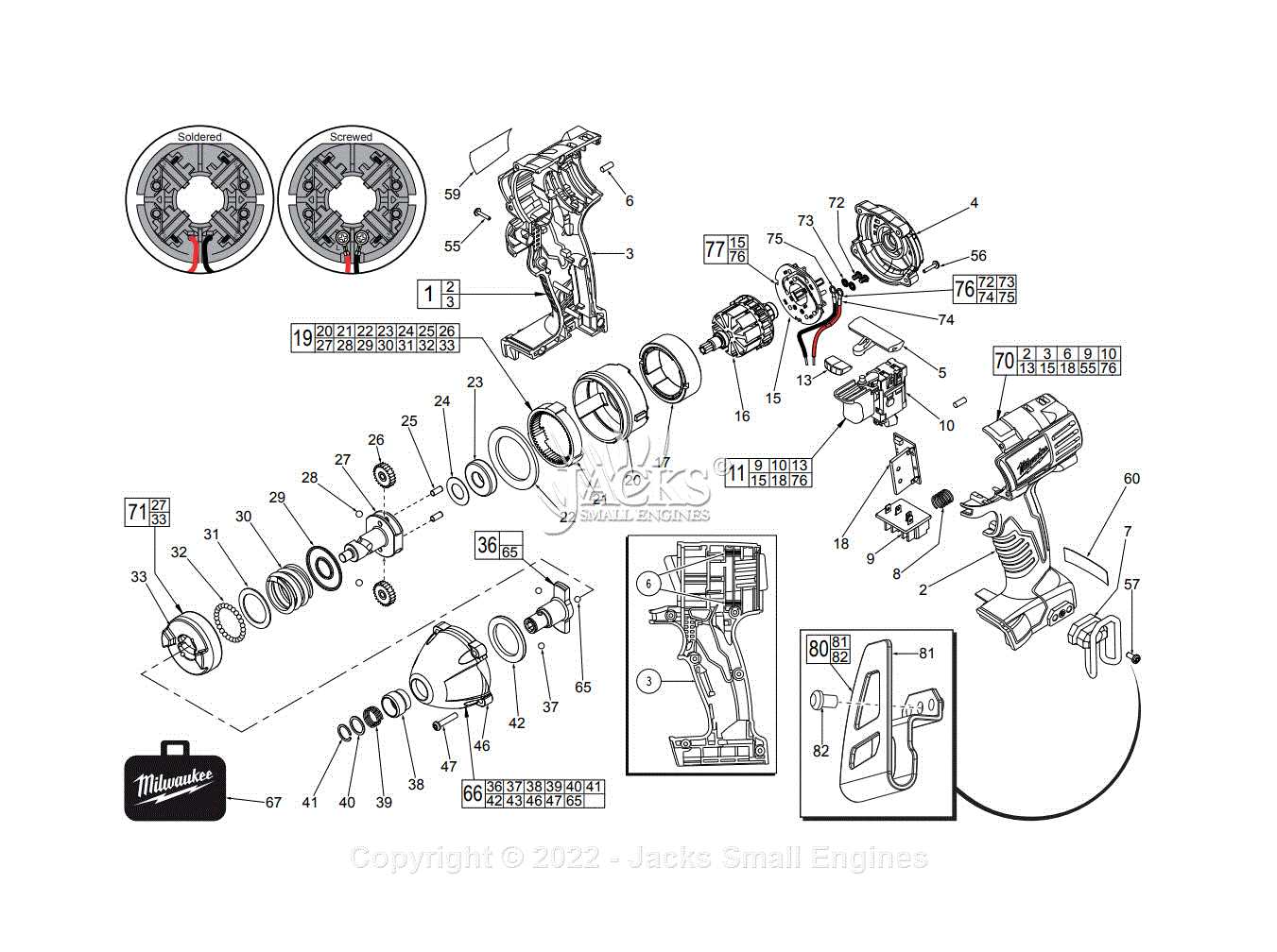 milwaukee impact driver parts diagram