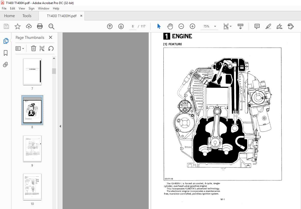 kubota t1400h parts diagram