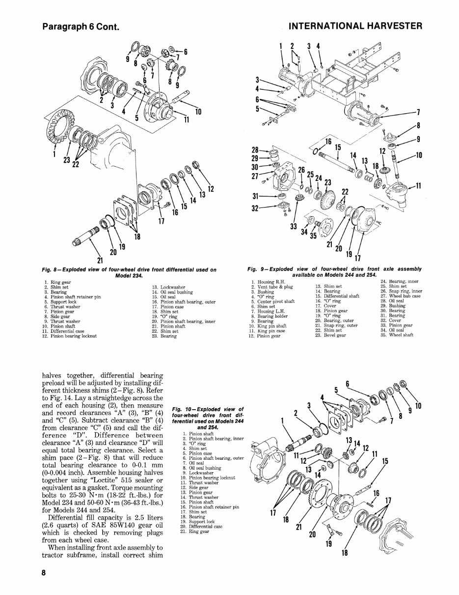 international 234 parts diagram