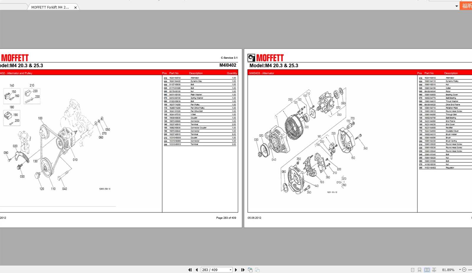 moffett forklift parts diagram