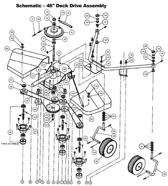 craftsman 46 inch mower deck parts diagram