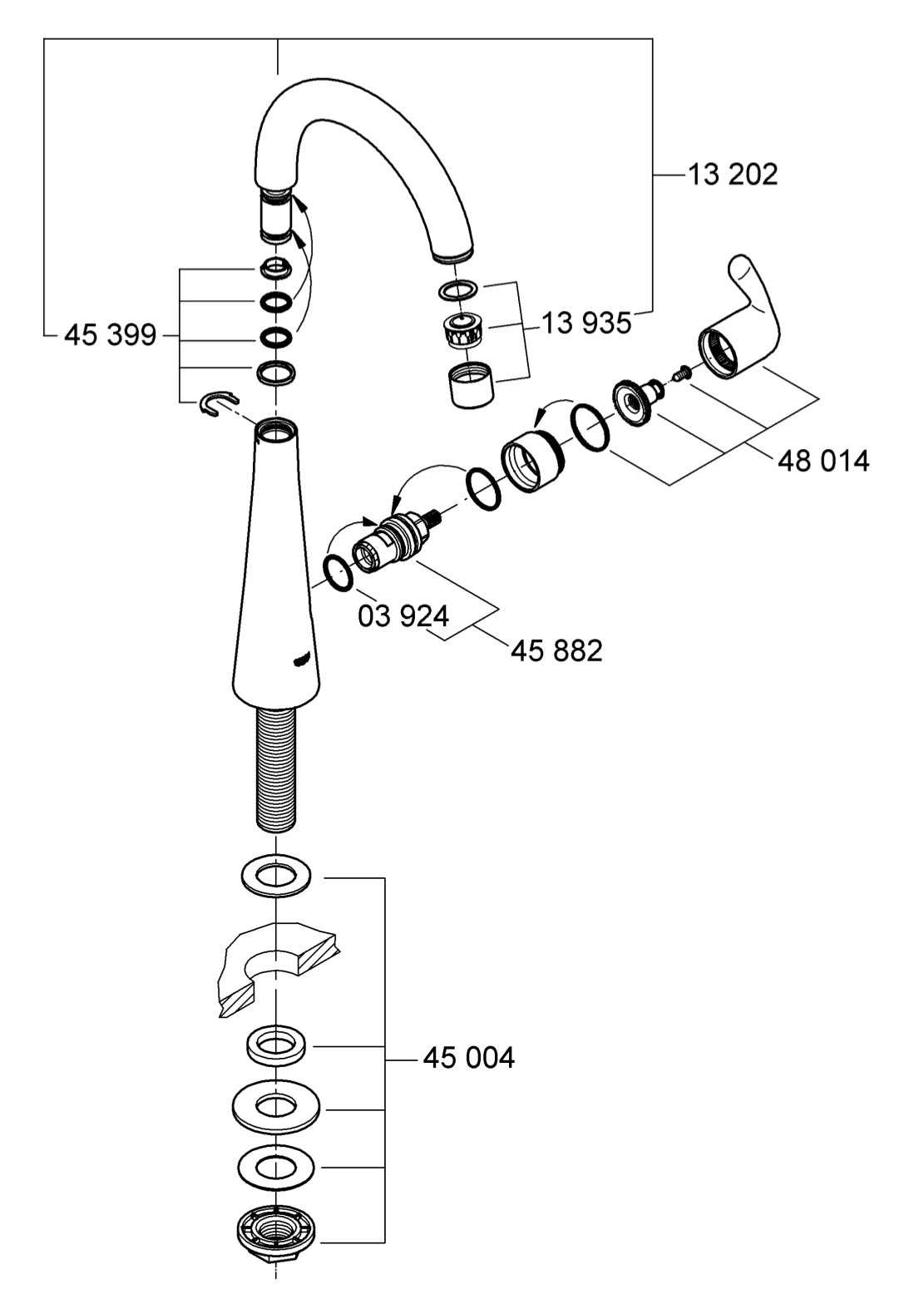 grohe ladylux faucet parts diagram