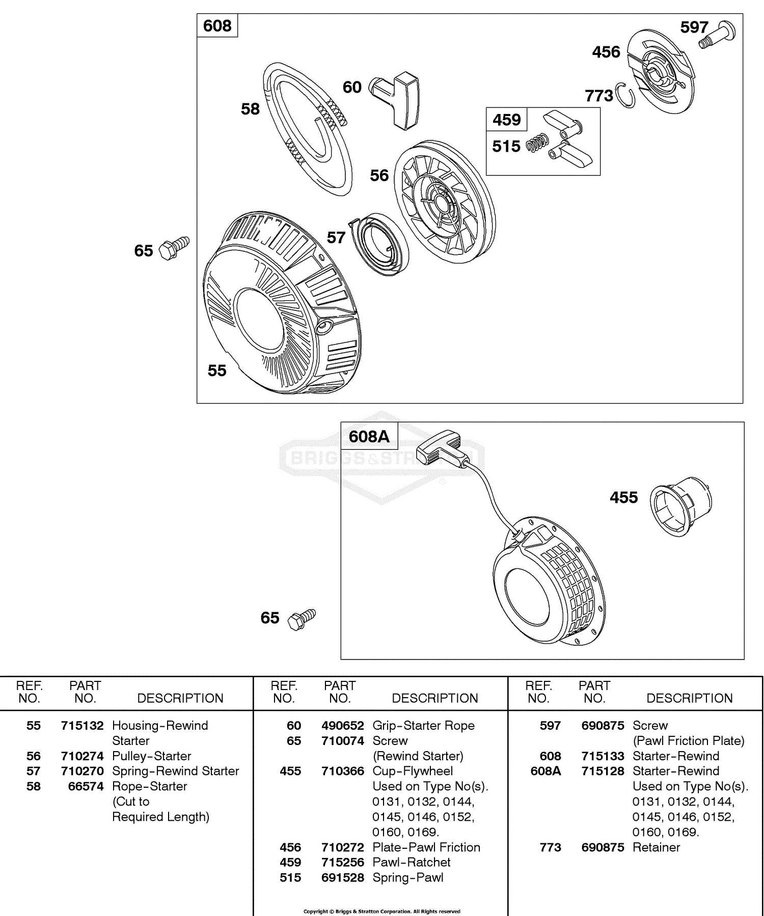 briggs and stratton starter parts diagram