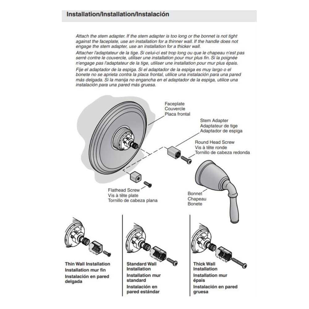 kohler shower valve parts diagram