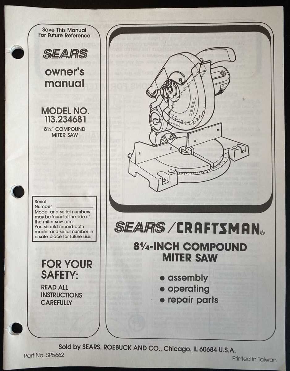 craftsman miter saw parts diagram