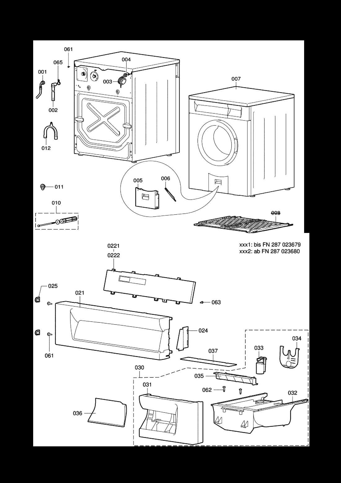 bosch nexxt 500 series washer parts diagram