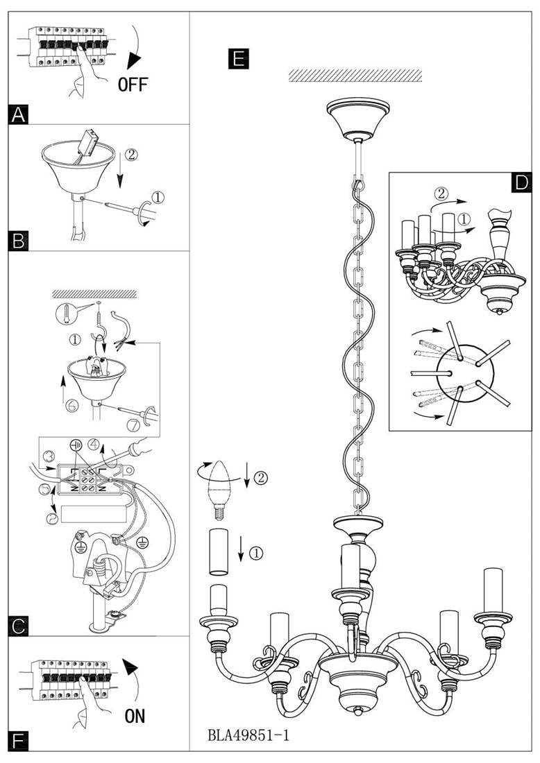 chandelier parts diagram