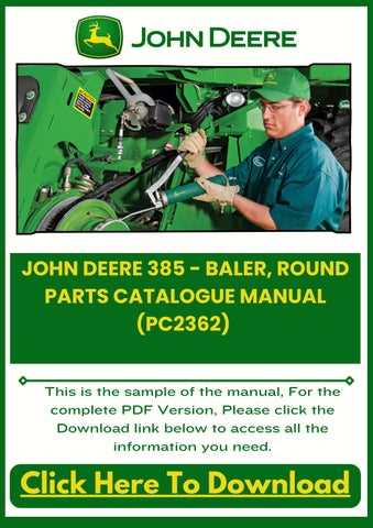 john deere 385 baler parts diagram