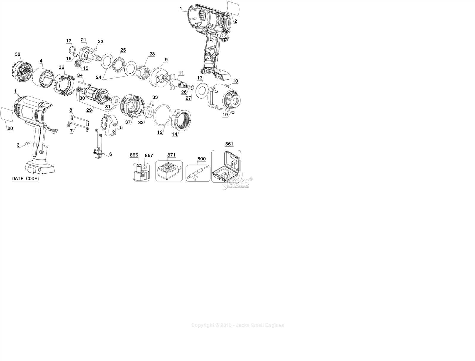 dewalt impact parts diagram