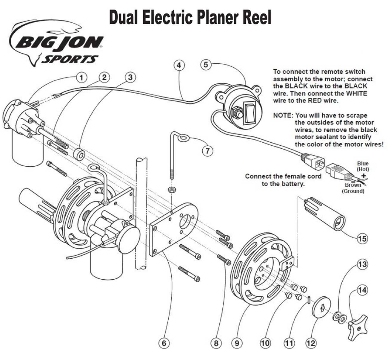 big jon downrigger parts diagram